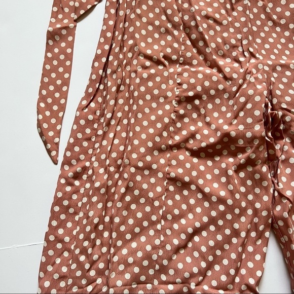 Revolve Privacy Please Jumpsuit Wilmot Polka Dot in Yvonne Pink & White Sz S - Picture 7 of 10